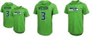 Fanatics Men's Russell Wilson Neon Green Seattle Seahawks Player Name Number Tri-Blend Hoodie T-shirt